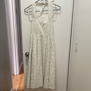 Diane Von Furstenberg Cream Lace Backless Dress